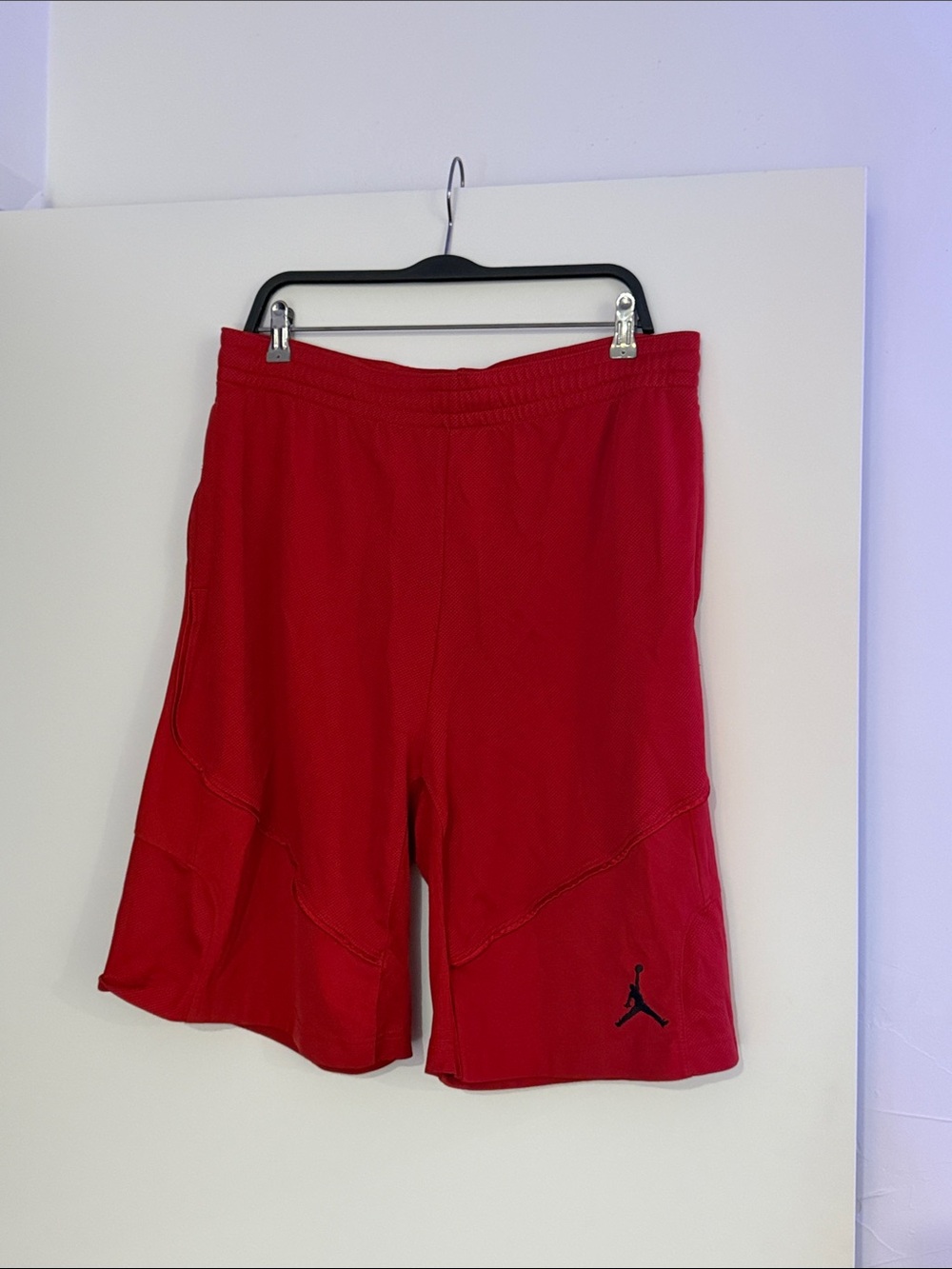 Jordan Red Men's Athletic Basketball Shorts with Black Jumpman